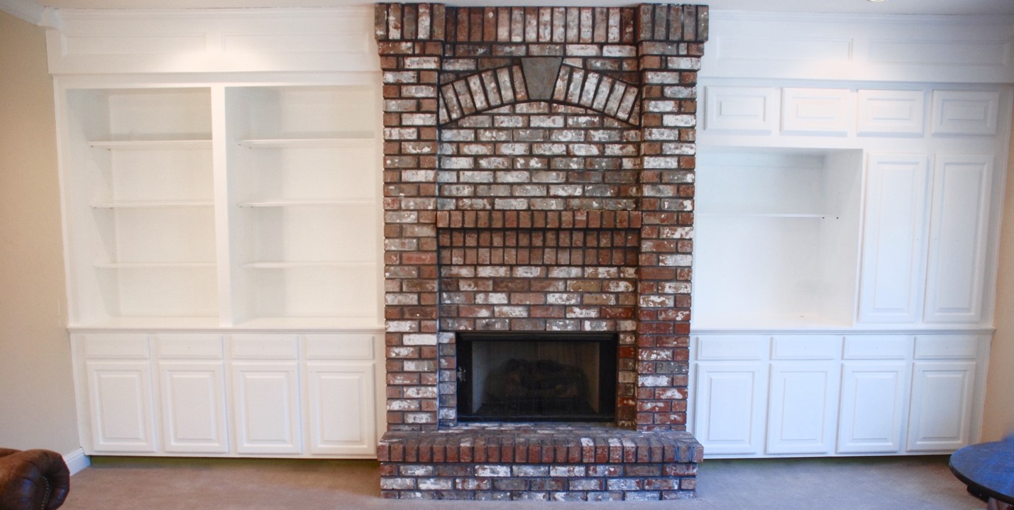 interior design for a brick fireplace