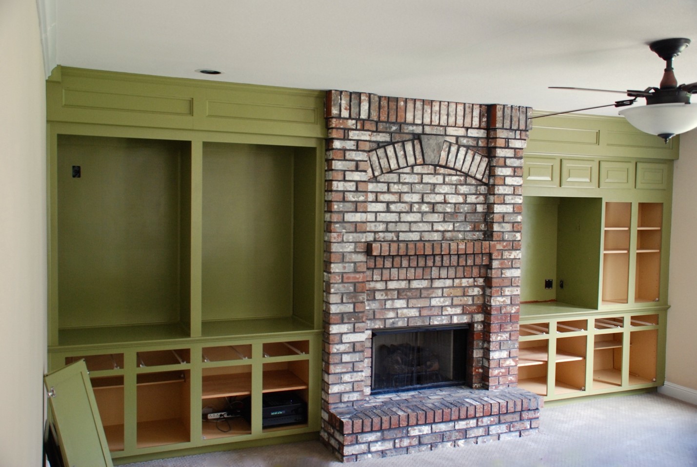 interior design for a brick fireplace