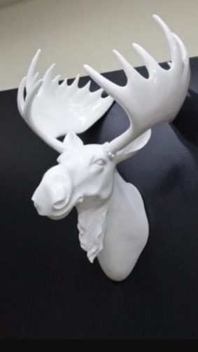 Z Gallerie white moose head 3D wall art